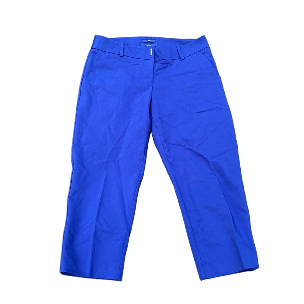 Apt. 9 Torie Capri Pants Blue SIZE 8 Slim Fit Stretch Mid Rise Office Career